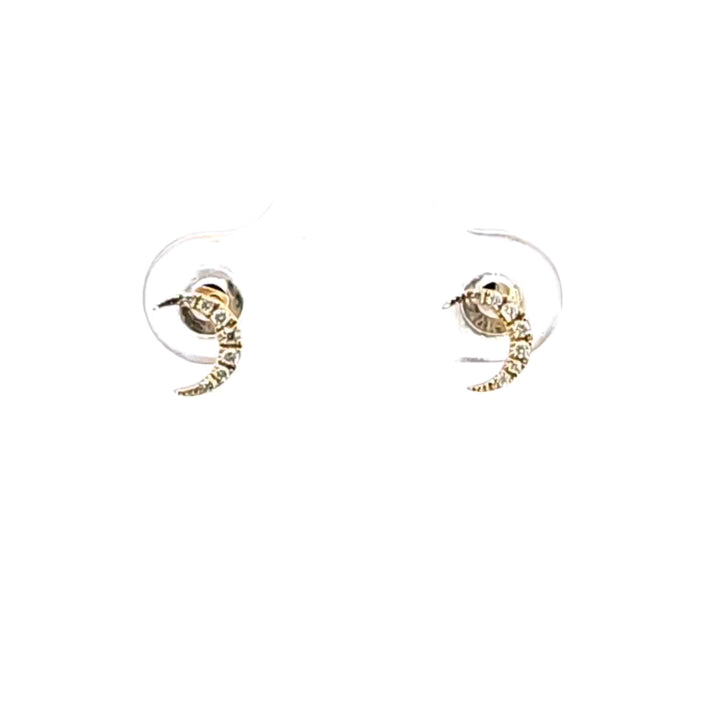14KY Diamond Crescent Moon Earrings