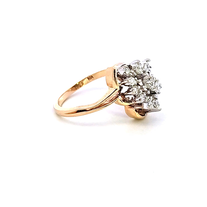 14KY Diamond Cluster Estate Ring