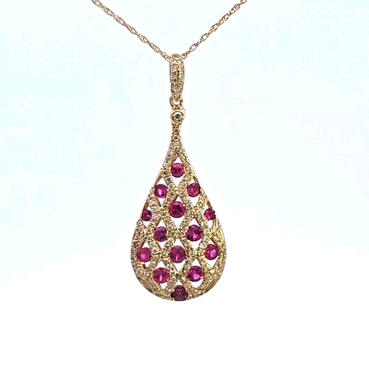 14KY Ruby and Diamond Pendant
