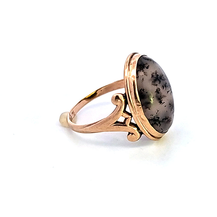 14KY Moss Agate Estate Ring