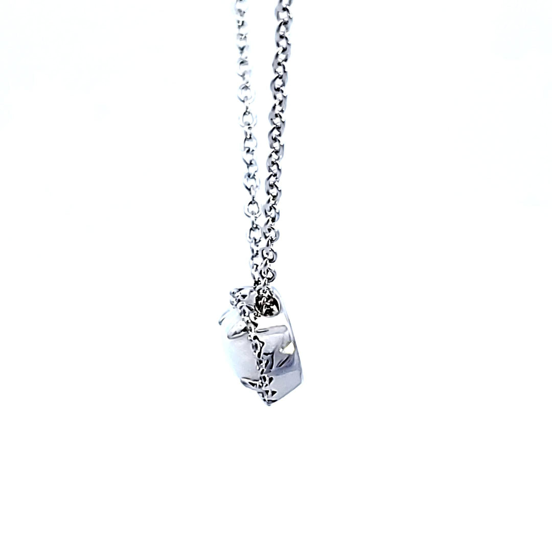 Sterling Silver and Platinum Opal and CZ Pendant