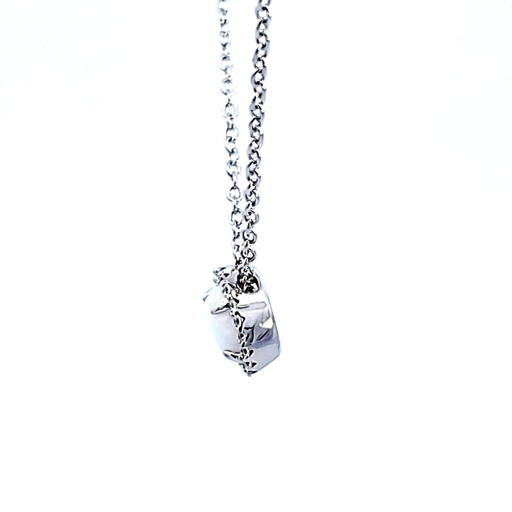 Sterling Silver and Platinum Opal and CZ Pendant