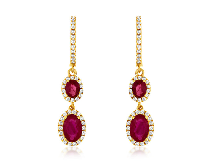 14KY Ruby and Diamond Earrings