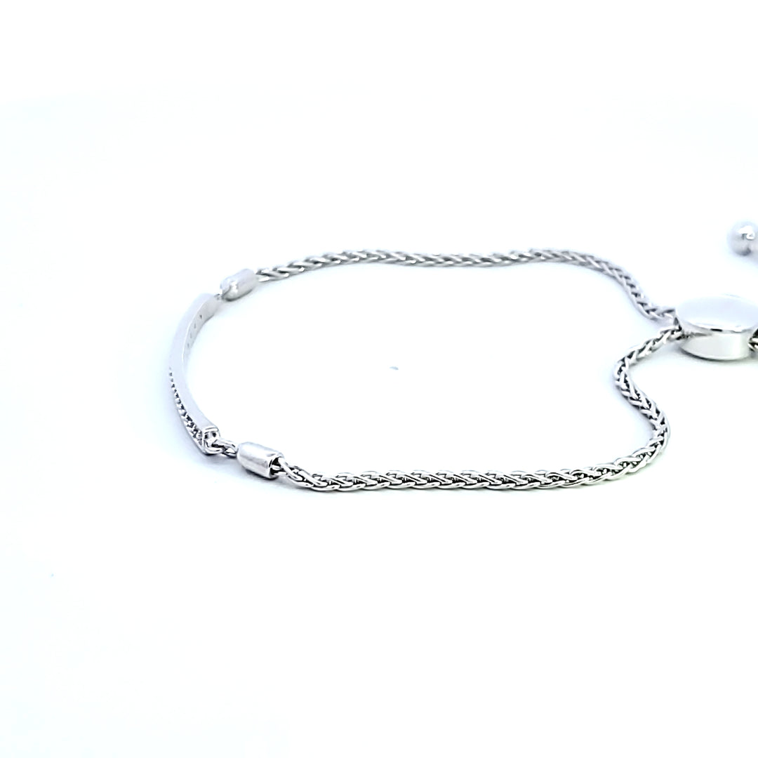 SS Bar Lariat Diamond Bracelet