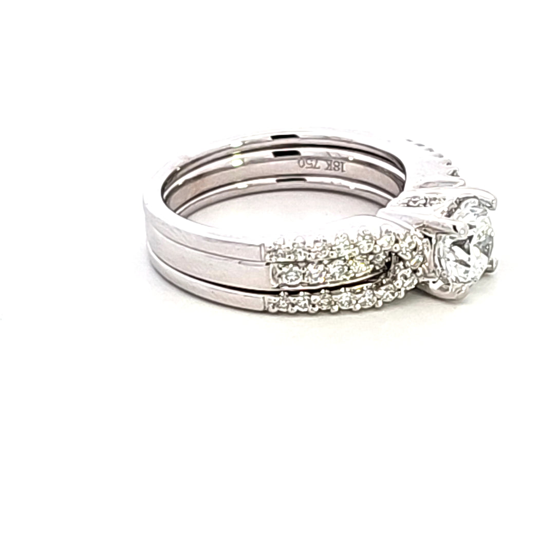 18KW Lab Grown Diamond Wedding Set
