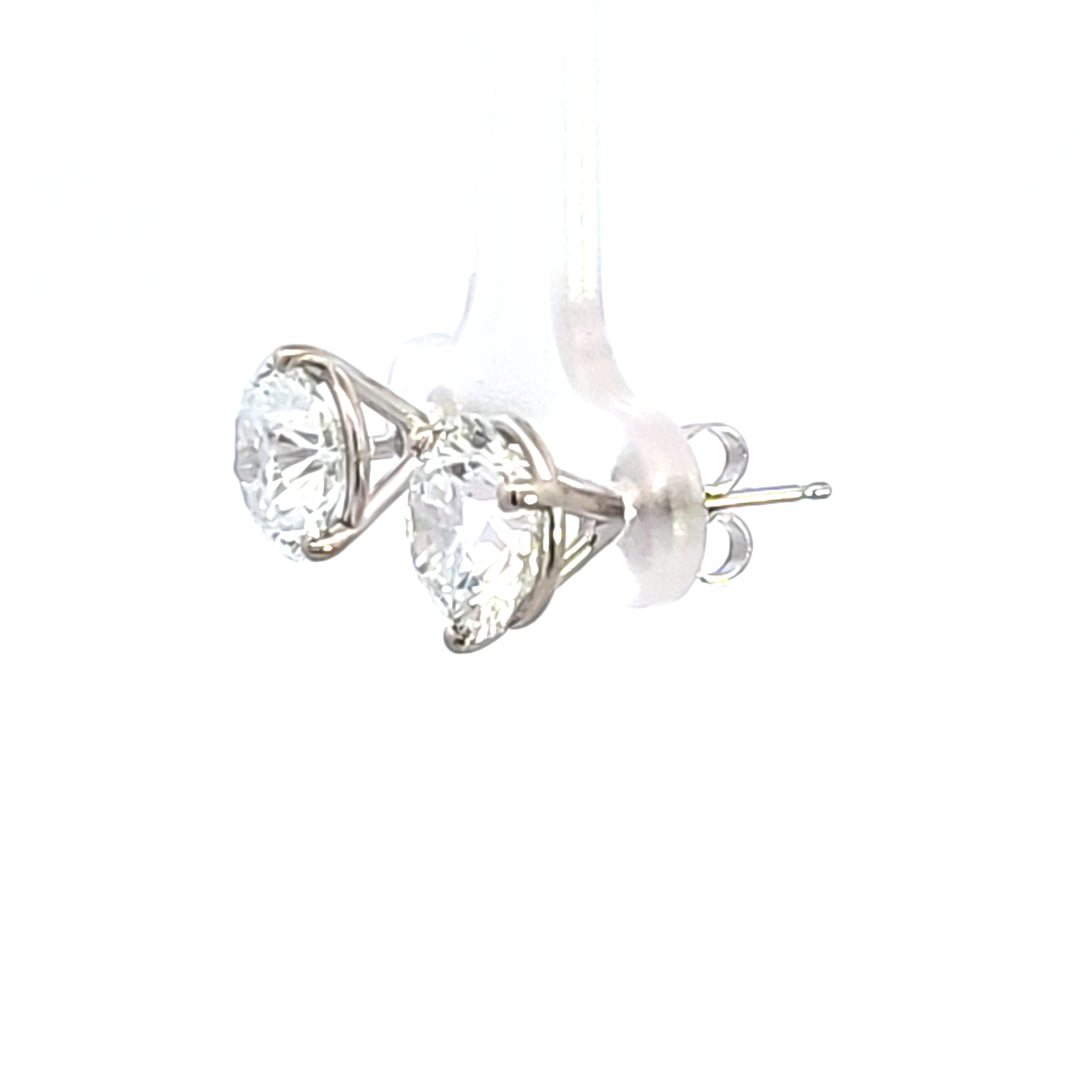 14KW 5.09 ctw Lab Created Diamond Stud Earrings