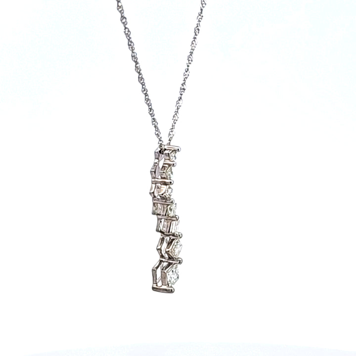 14KW Princess Cut Diamond Journey Pendant