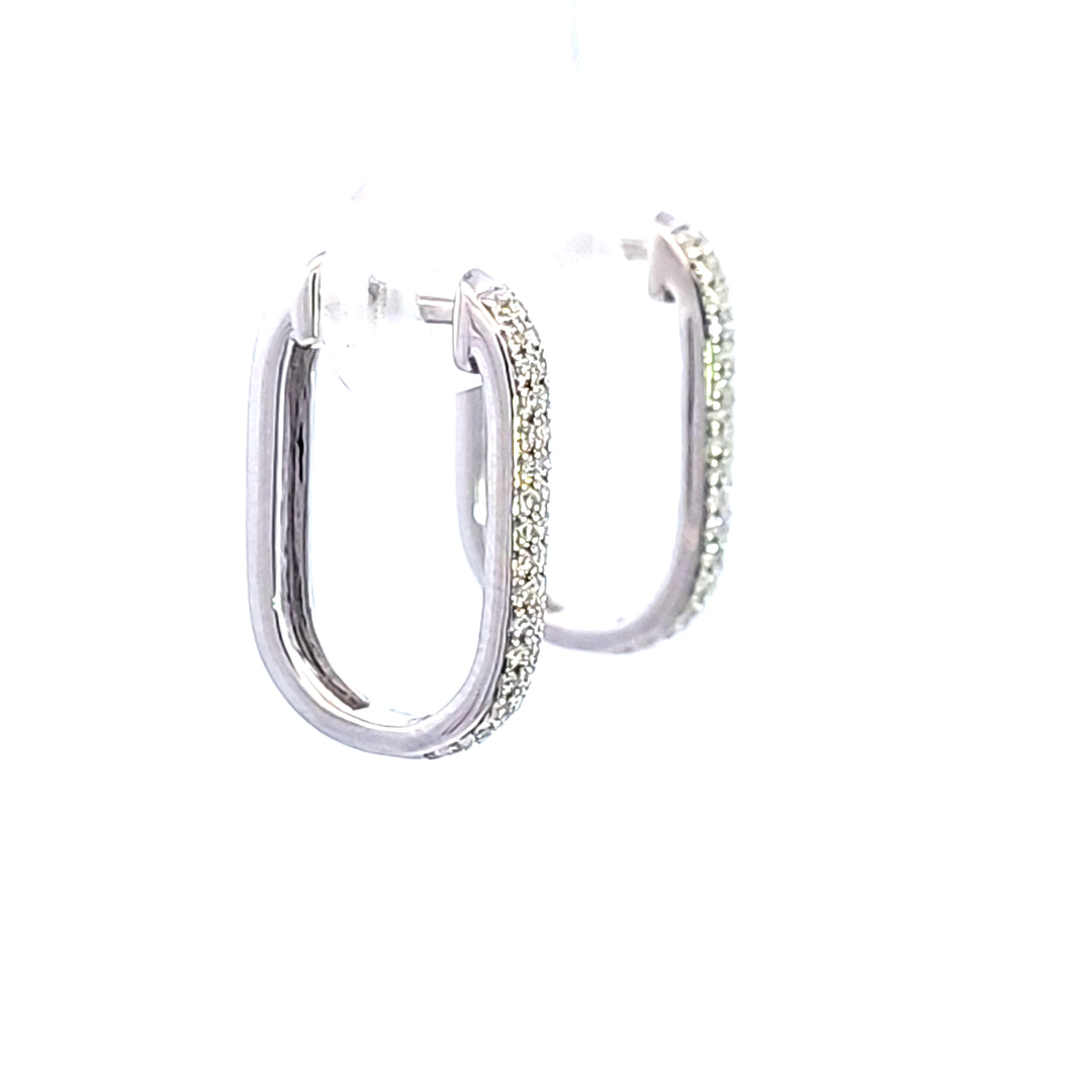14KW Diamond Hoop Earrings