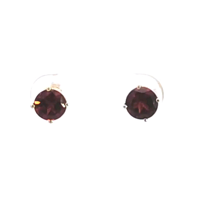 14KY Garnet Stud Earrings