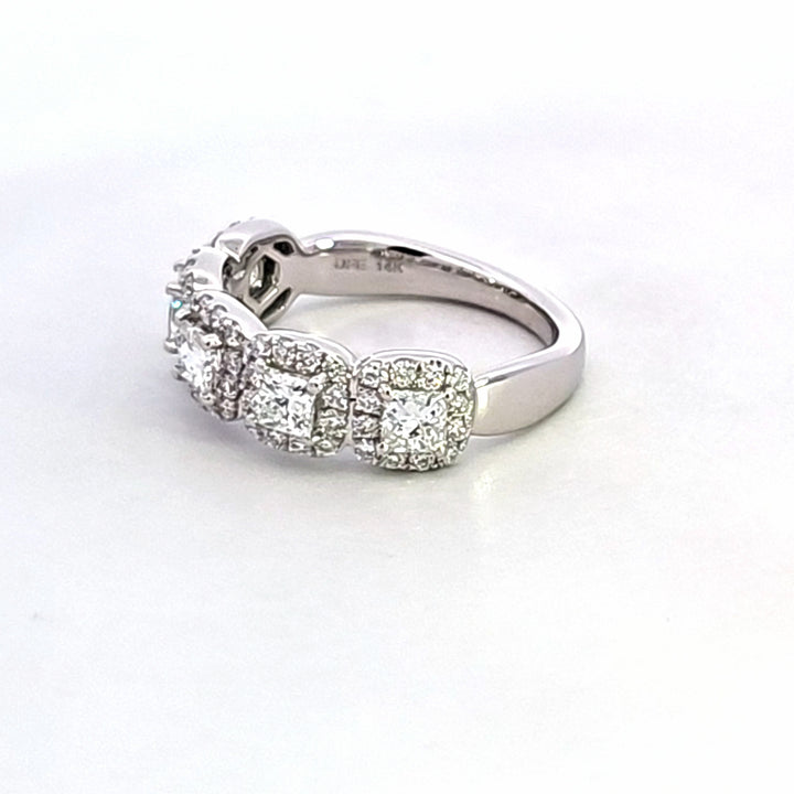 14KW Halo Diamond Band
