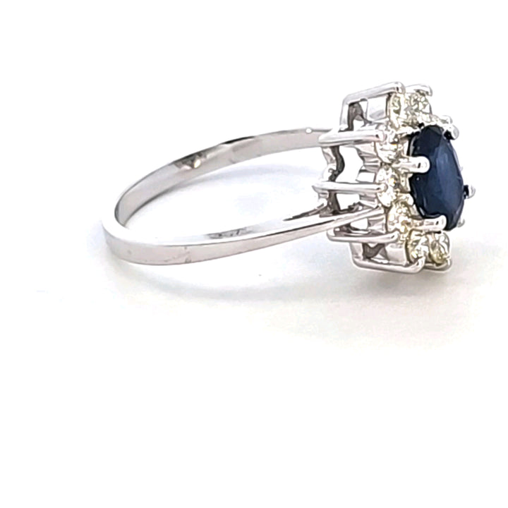 14KW Blue Sapphire and Diamond Ring