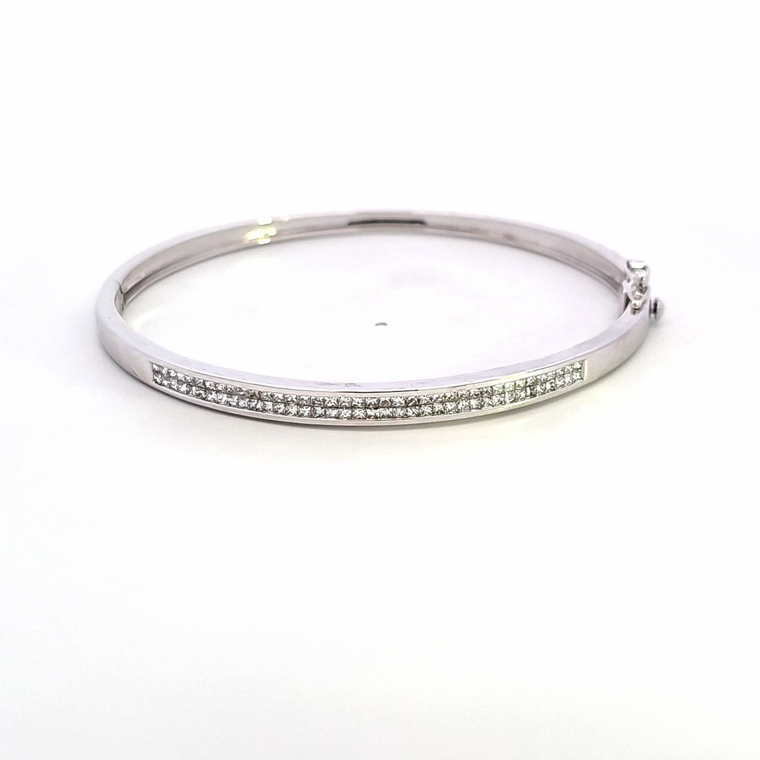 18KW Diamond Estate Bangle Bracelet