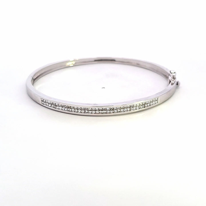 18KW Diamond Estate Bangle Bracelet
