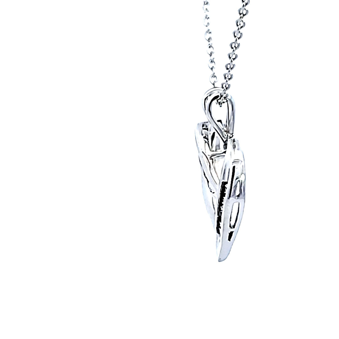 Sterling Silver Diamond Heart Pendant