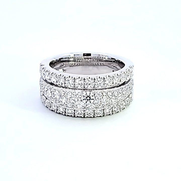18KW Hearts on Fire "Grace Triple Row Small Domed" Ring
