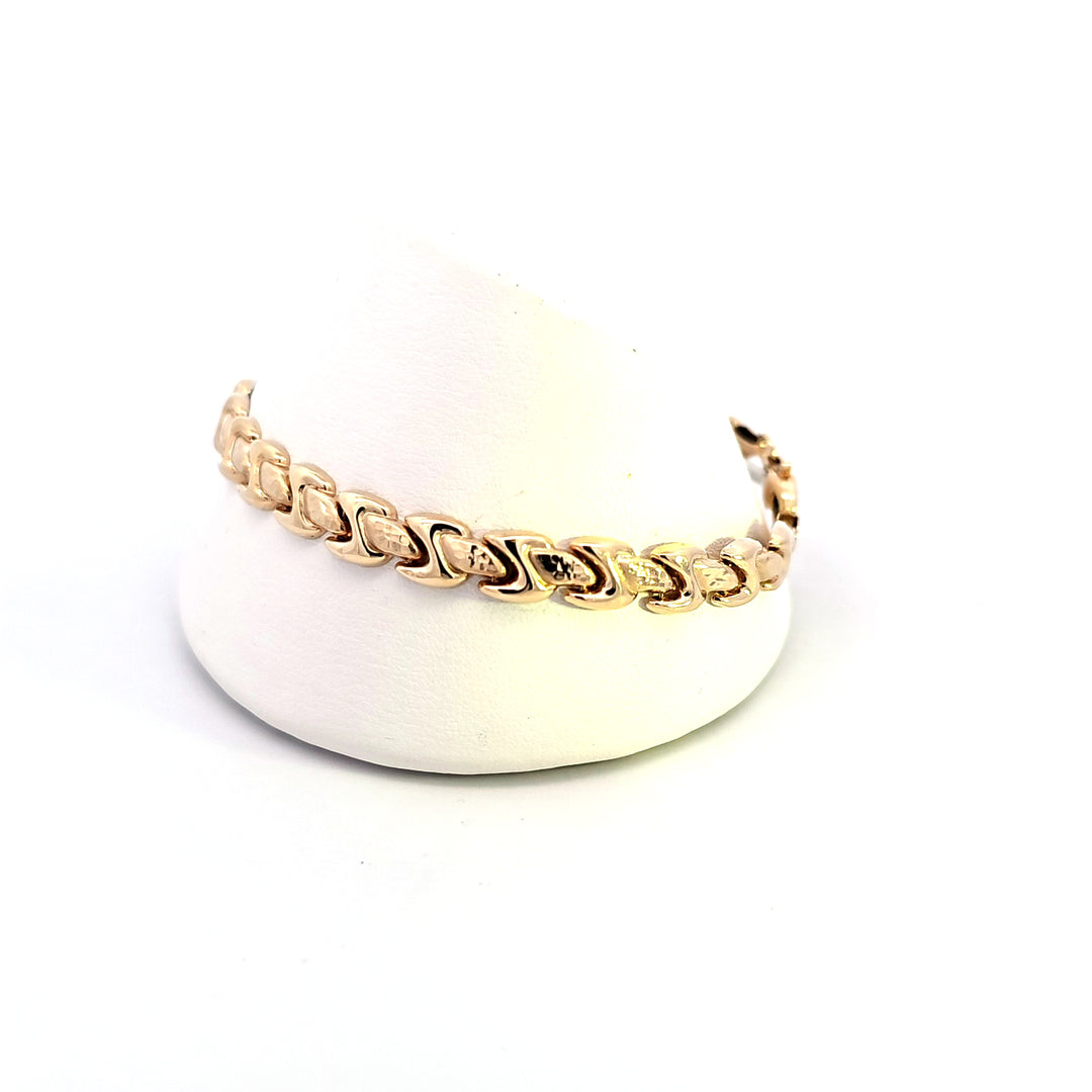 10KY 7" Fancy Link Estate Bracelet