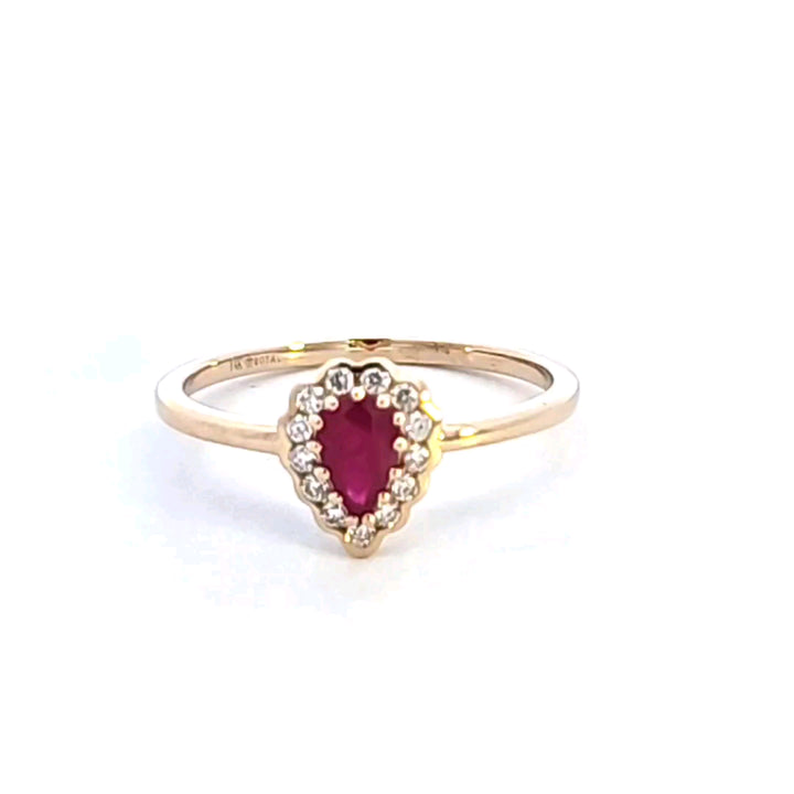 14KY Ruby and Diamond Ring