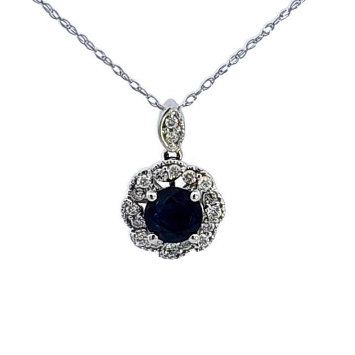 14KW Sapphire and Diamond Pendant