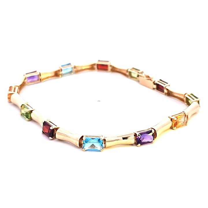 14KY Multi-Colored Gemstone Estate Bracelet
