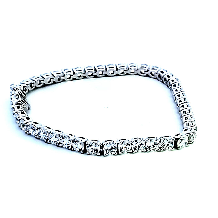 Sterling Silver and Platinum 11 ctw CZ Tennis Bracelet