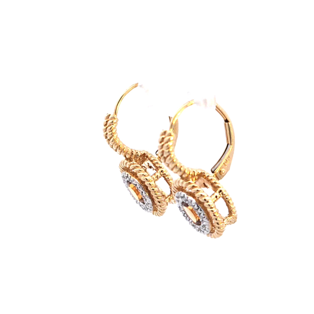14KY Citrine and Diamond Earrings