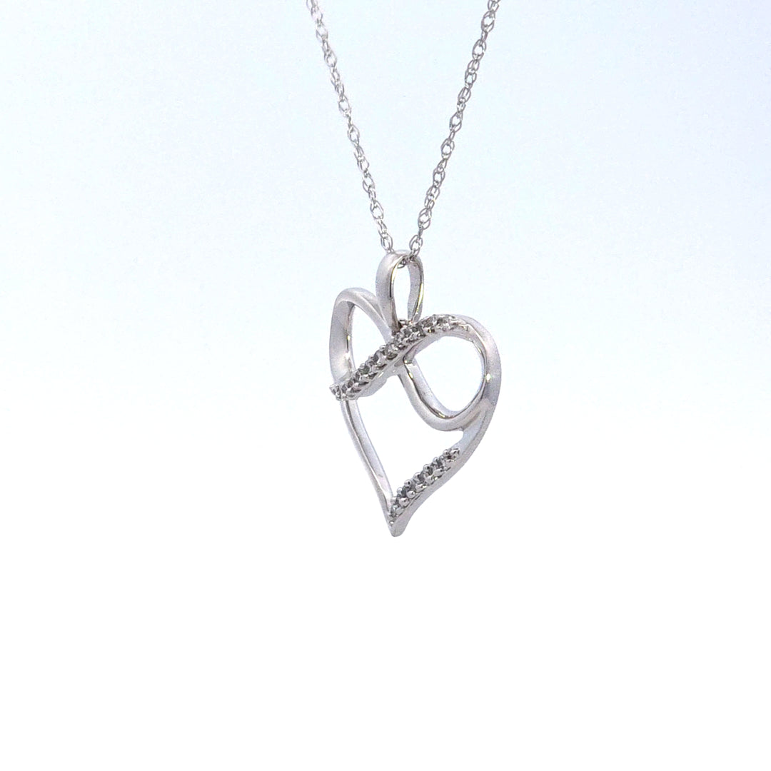 14KW Diamond Heart Pendant Necklace