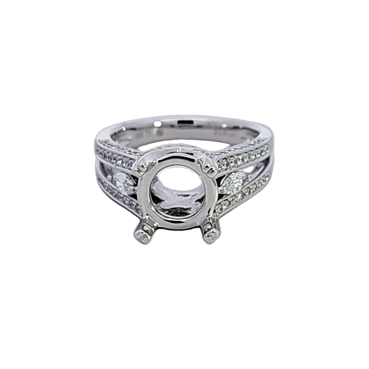 18KW Diamond Semi Mount Engagement Ring