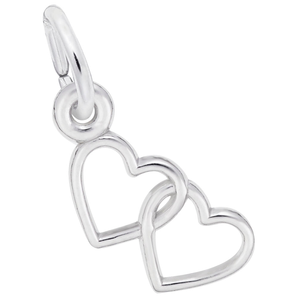 Sterling Silver Two Hearts Charm
