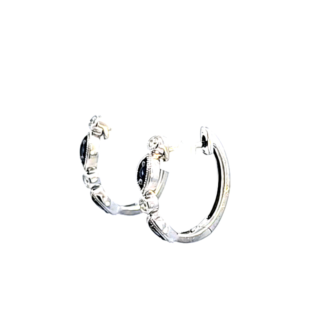 14KW Sapphire and Diamond Earrings