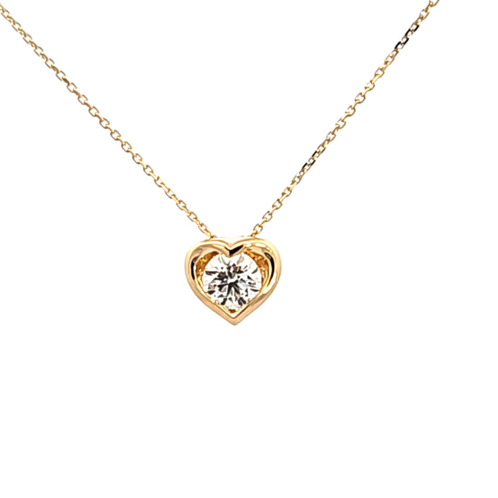 18KY Hearts On Fire Whimsical Heart Single Diamond Necklace