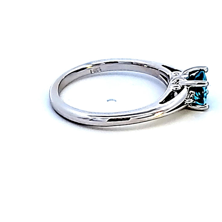 14KW Oval Blue Zircon Fashion Ring