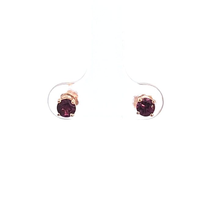 14KR Rhodolite Garnet Stud Earrings