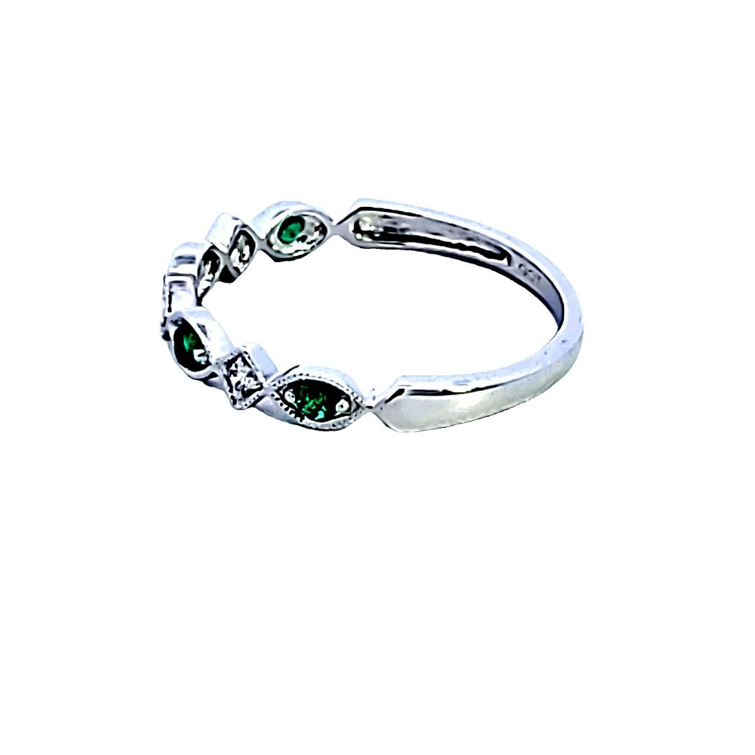 10KW Emerald and Diamond Birthstone Fashion Ring