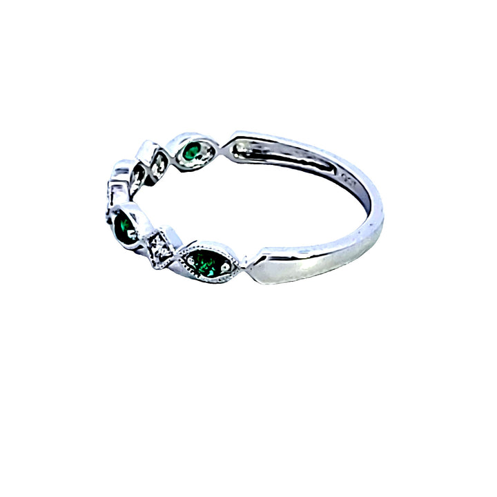 10KW Emerald and Diamond Birthstone Fashion Ring