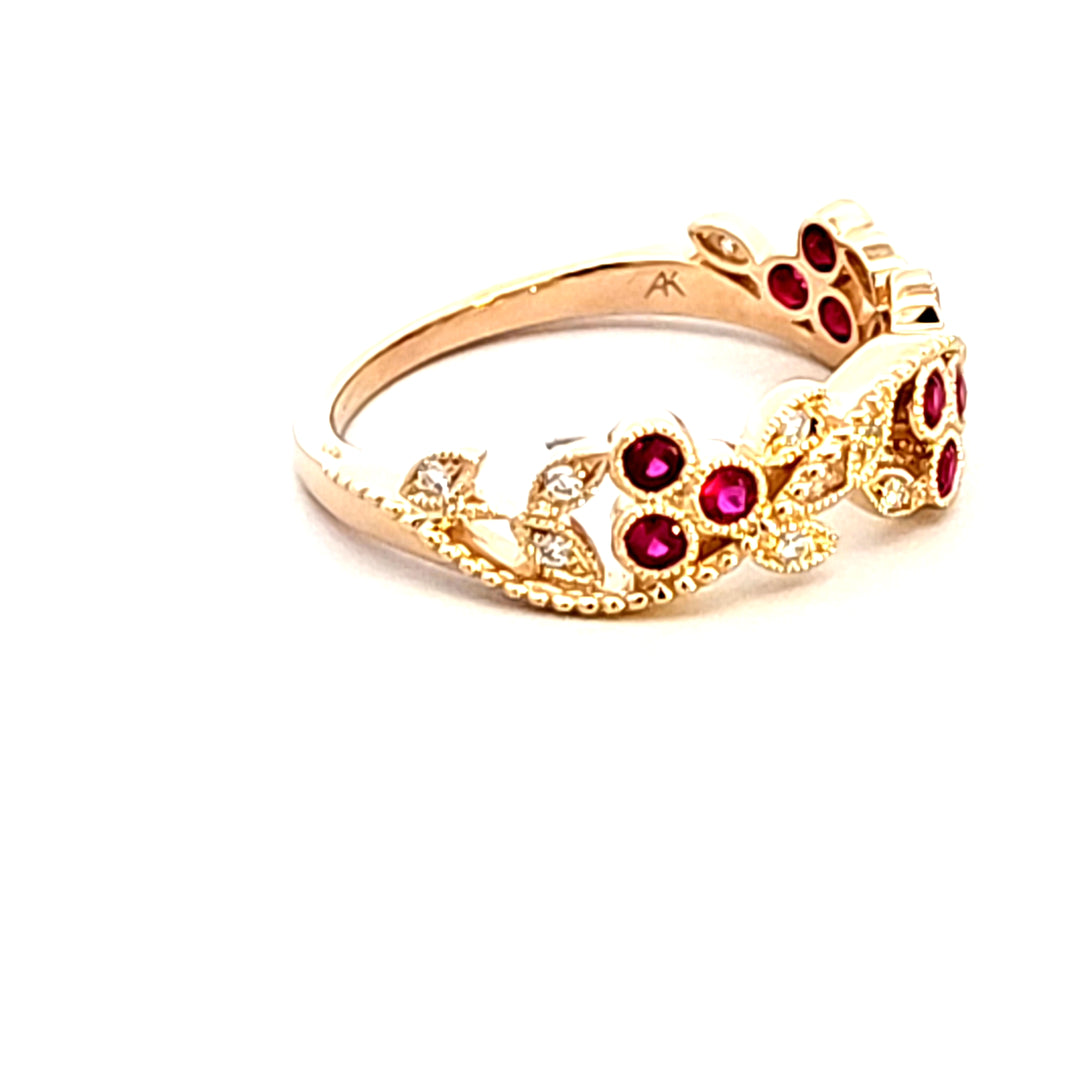 14KY Ruby and Diamond Fashion Ring