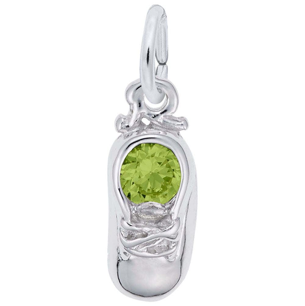 Sterling Silver August Baby Shoe Charm