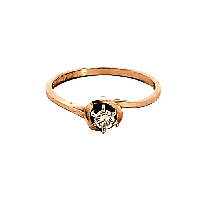 14KY Diamond Solitaire Estate Engagement Ring