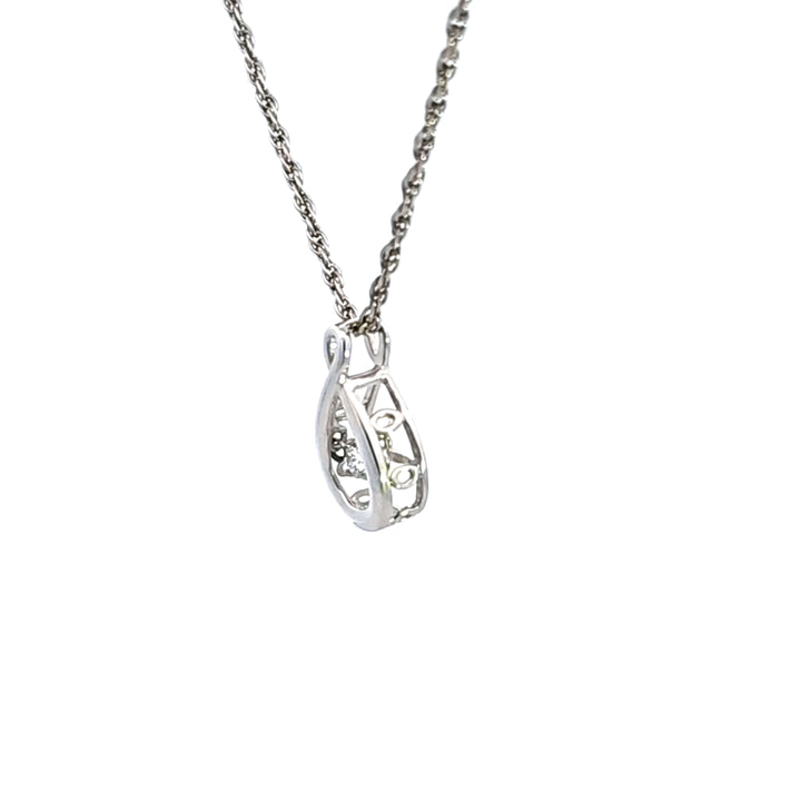 Sterling Silver Diamond Heartbeat Pendant
