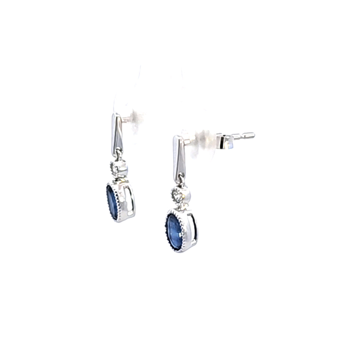 14KW Sapphire and Diamond Earrings