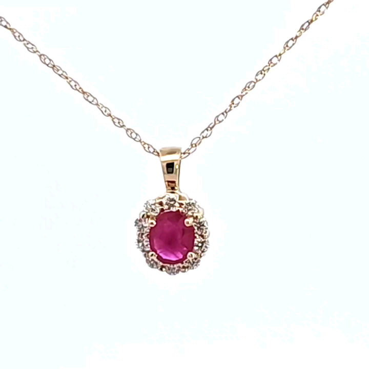 14KY Ruby and Diamond Pendant