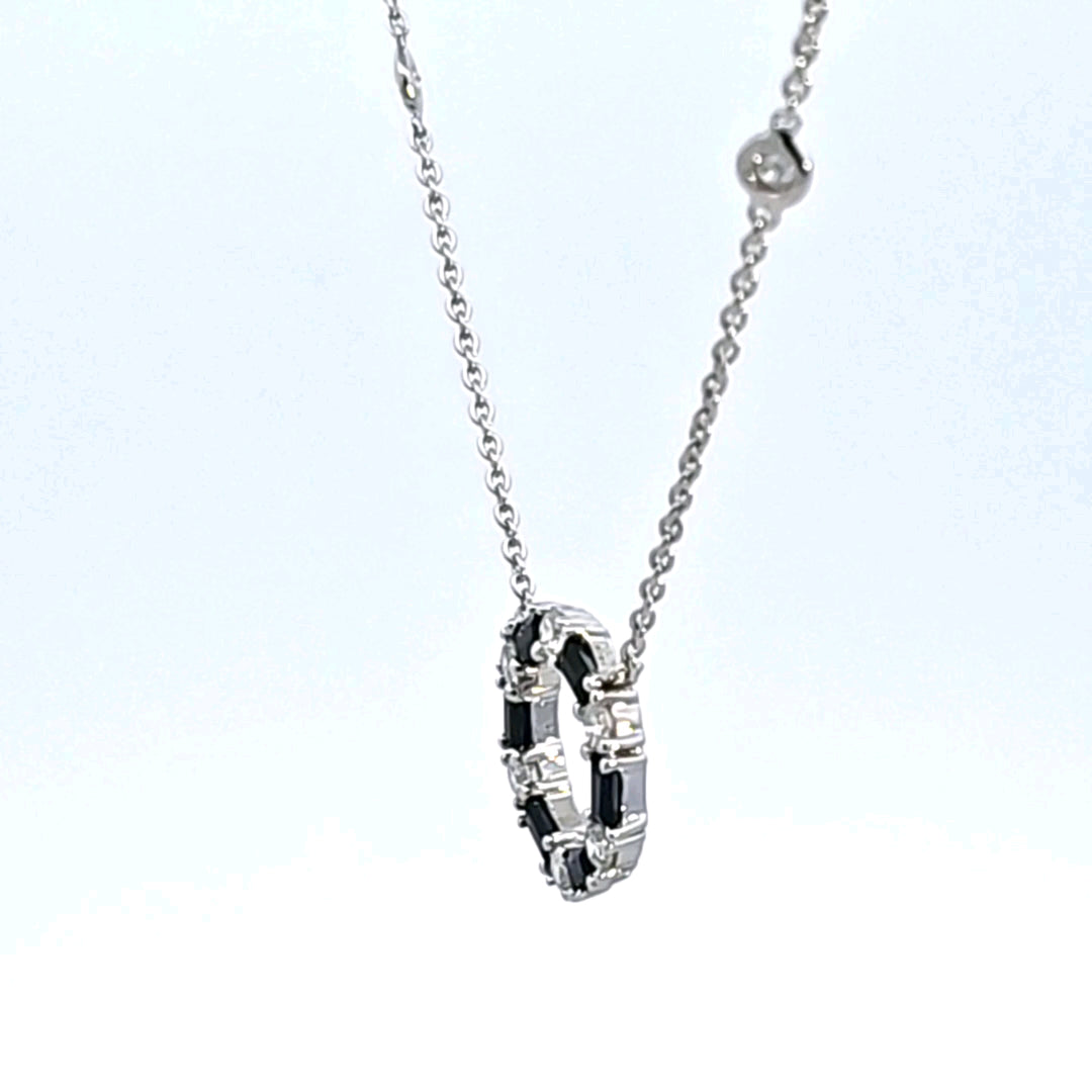 14KW Sapphire and Diamond Circle Necklace