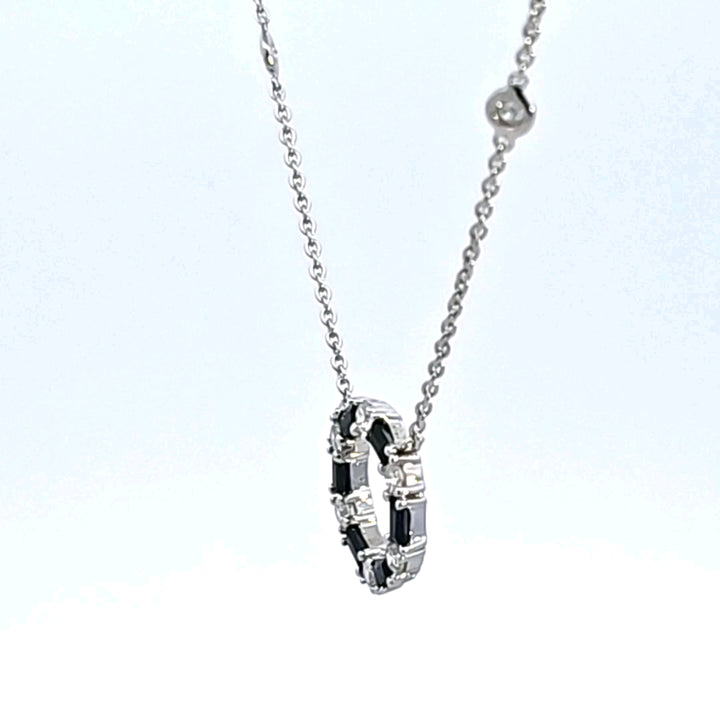 14KW Sapphire and Diamond Circle Necklace