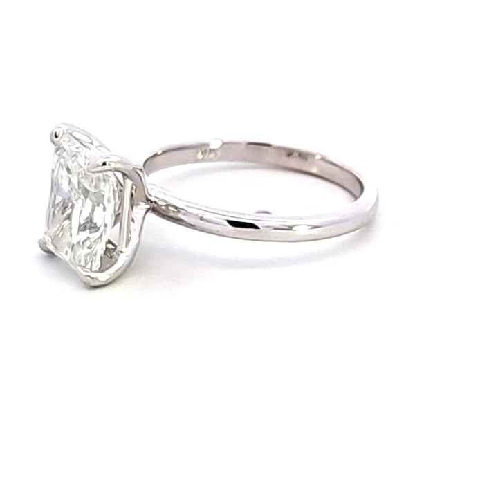 14KW 3.07 ct Radiant Lab Grown Diamond Engagement Ring