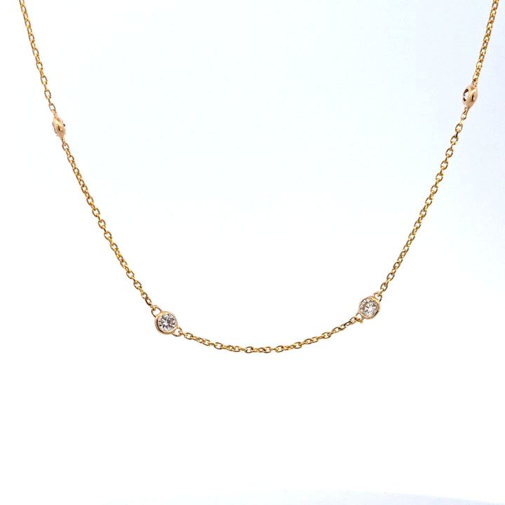 14KY Diamond Station Necklace