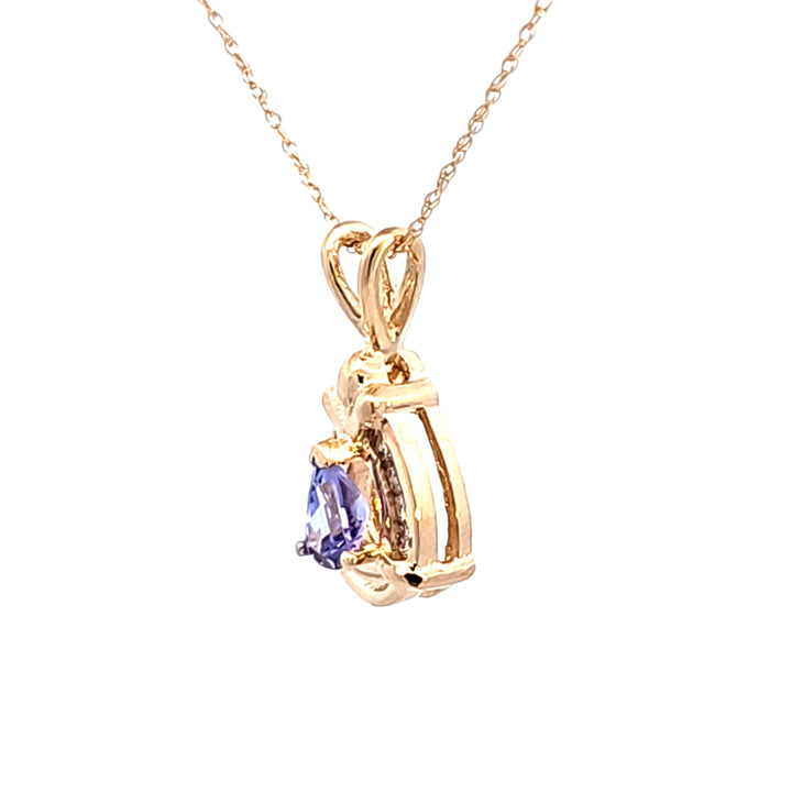 14KY Tanzanite and Diamond Pendant