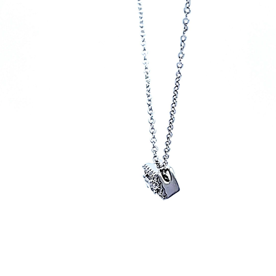 Sterling Silver and Platinum Baguette CZ Necklace