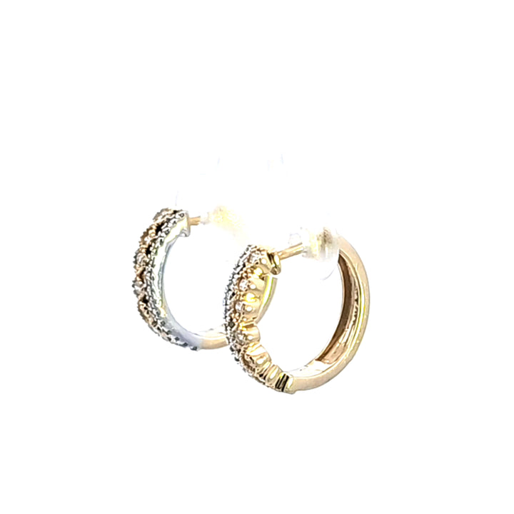 14KTT Diamond Hoop Earrings