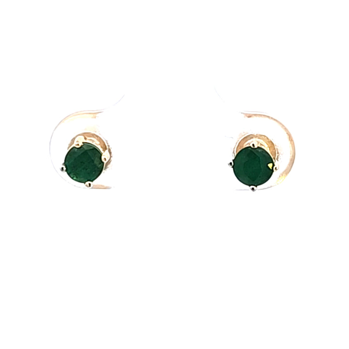 14KY Emerald Stud Earrings