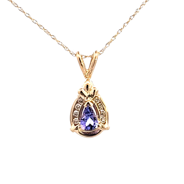 14KY Tanzanite and Diamond Pendant