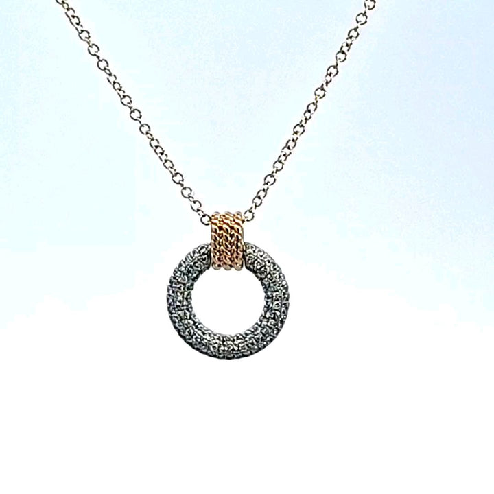 14KTT Diamond Circle Pendant